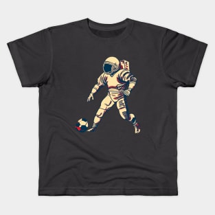 Space Football Astronaut Kids T-Shirt